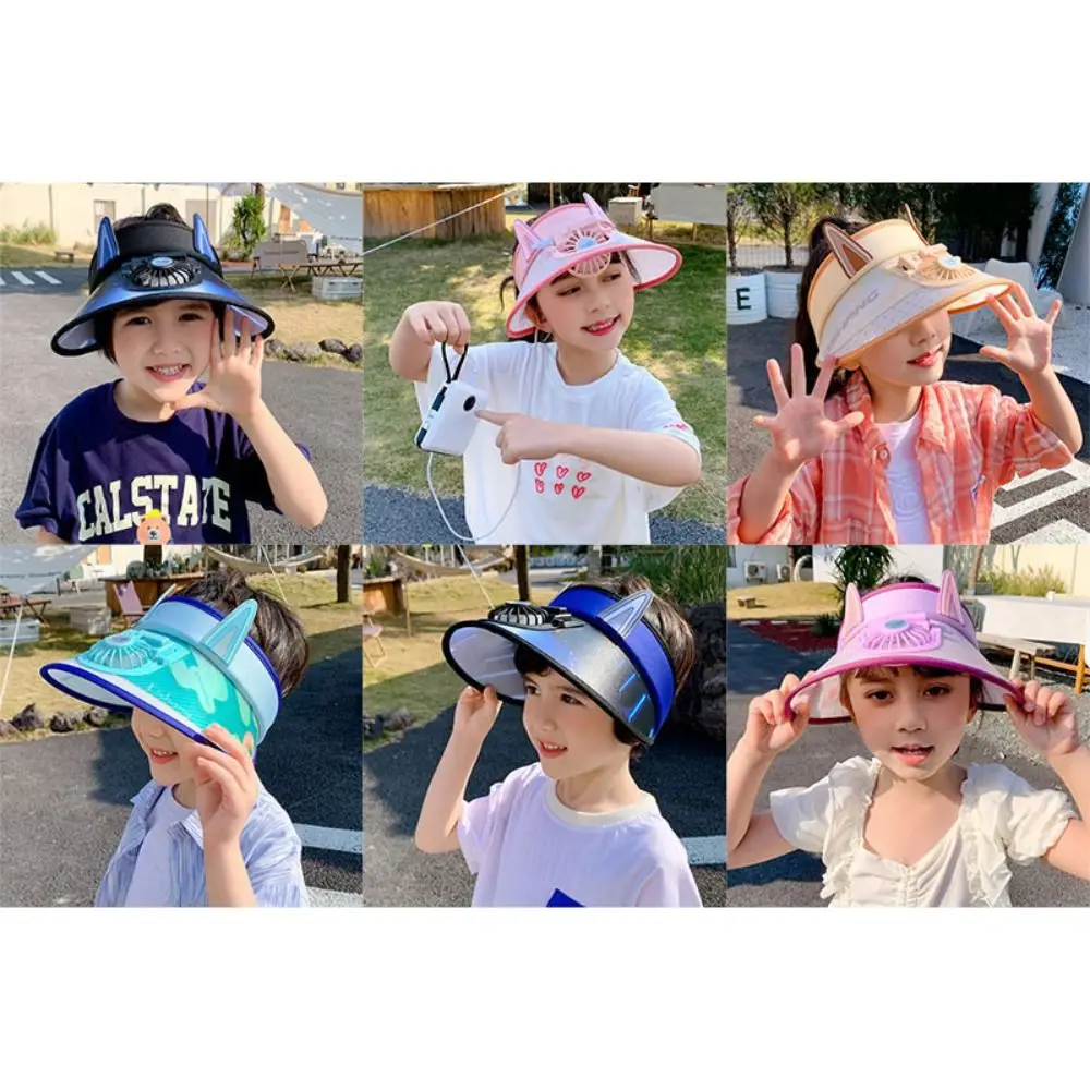 Wide Brim Fan Sun Hat New Portable Rechargeable Visor Hat Multi-function Foldable Fishing Hat Children