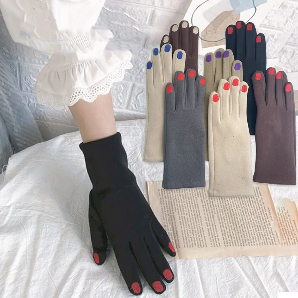

Женские модные перчатки для лака для ногтей с сенсорным экраном, морозостойкие винтажные термоперчатки, ветрозащитные утолщенные зимние теплые перчатки