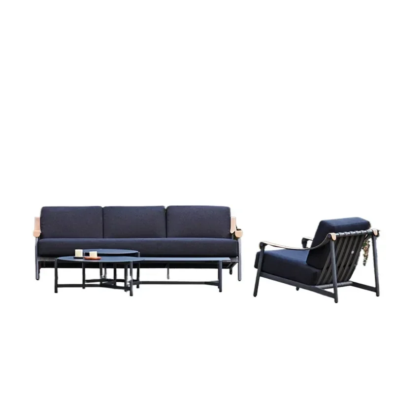 for Outdoor Sofa Courtyard Garden Villa Rain and Sun Protection Terrace Sun Room Rattan Chair Coffee Table B&B Creative