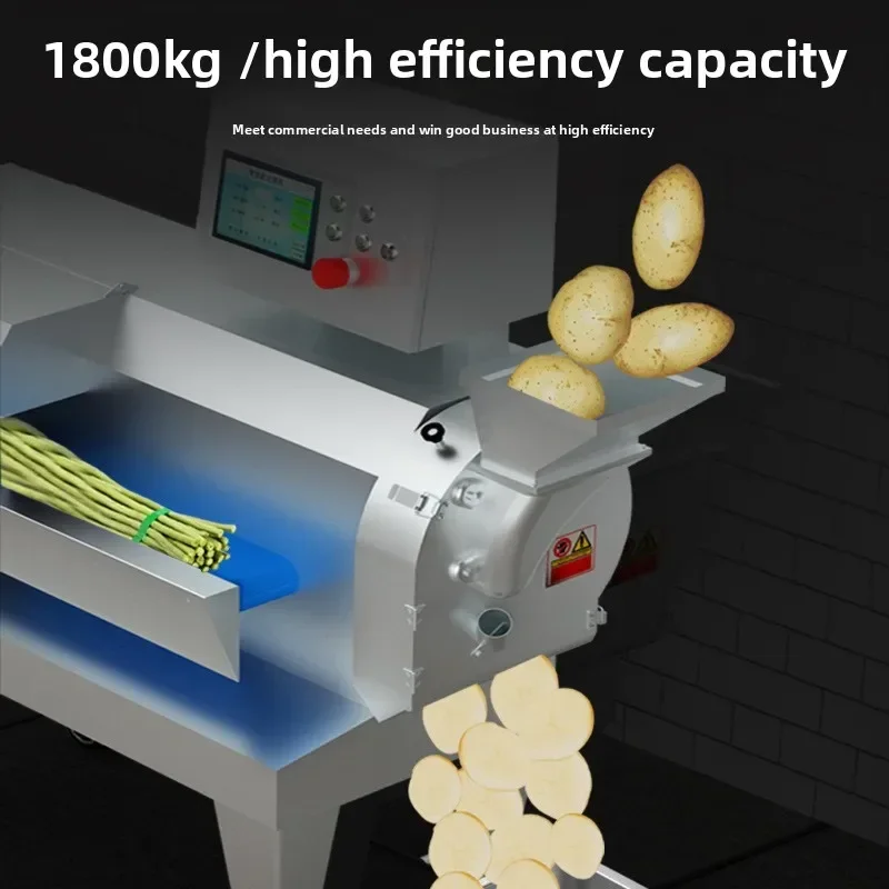 Vegetable cutter Commercial canteen kitchen, automatic potato shredding multi-function, vegetable pepper dicing machine