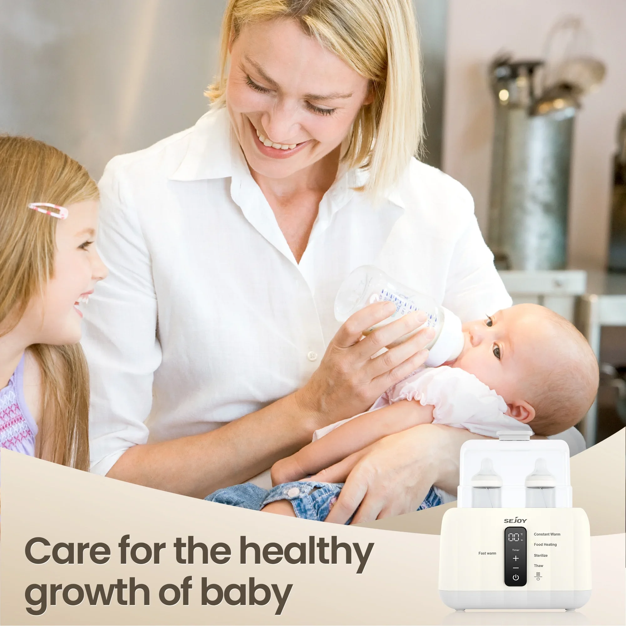 Sejoy Baby Bottle Warmer Fast Baby,Multi Function Double Baby Milk Warmer Food Heater with ACcurate Temperature Control Formula Water Warmer for Twins