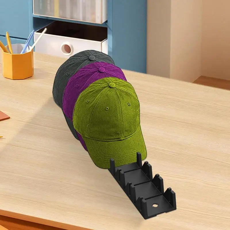 Органайзер для шляп для полки в шкафу, настольные бейсболки, вмещает дисплей, 8 складных шляп, не требующая установки, силиконовая поддержка головных уборов