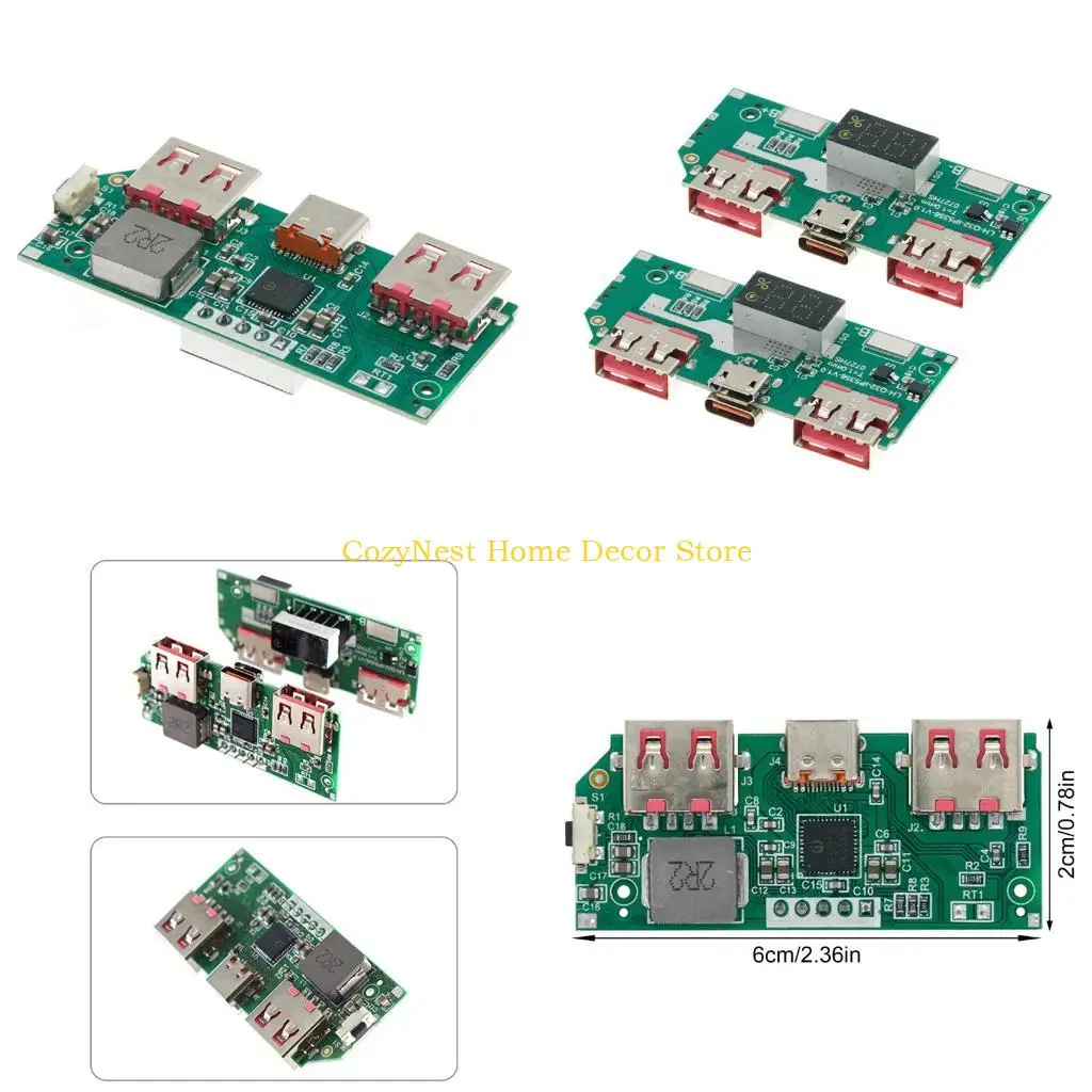 92MF IP5356 Fast Chargers Board 2 Pack with Percentage Screen for Small Builds
