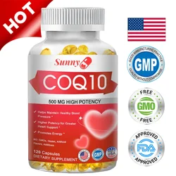 Coenzyme Q10 Capsules 500mg, for Circulation Stress Health and Body Energy, Better Absorption, Antioxidant