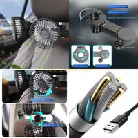 462A Car Cooling Fan Dual-Head USB 3 Speeds Car Fan 360 Degree Rotation for Truck Car SUV- RV- Boat Auto Vehicles Durable