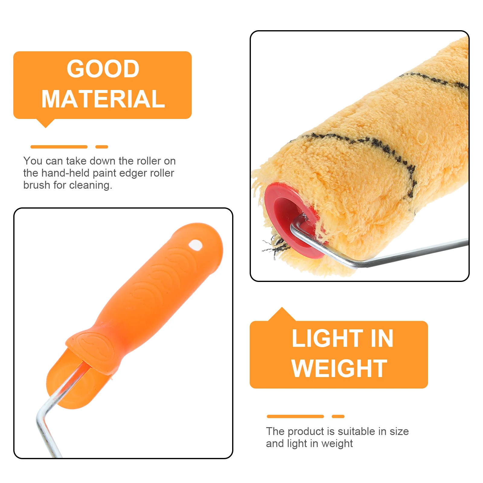 

2Pcs Paint Roller Brush Removable Roller Lightweight Wall Painting Tool for Smooth Even Finish Door Stands for Painting