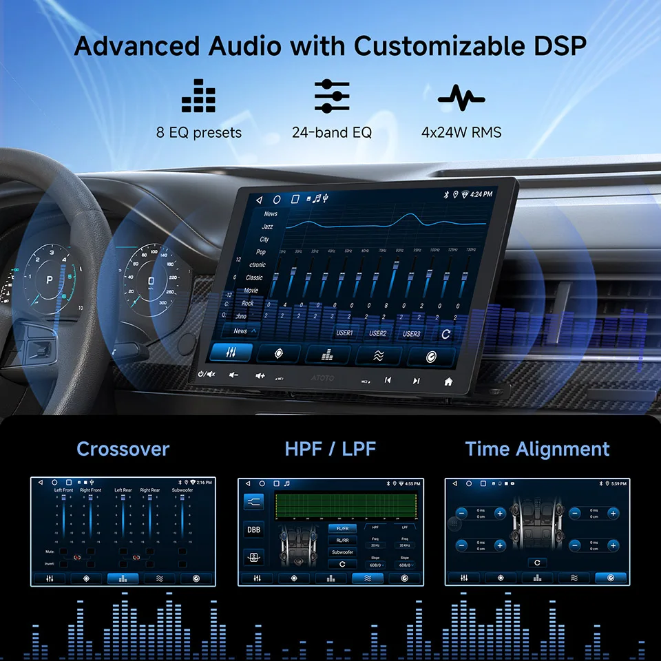 Android Car Radio 10 inch Single 1 Din Apple CarPlay Android Auto