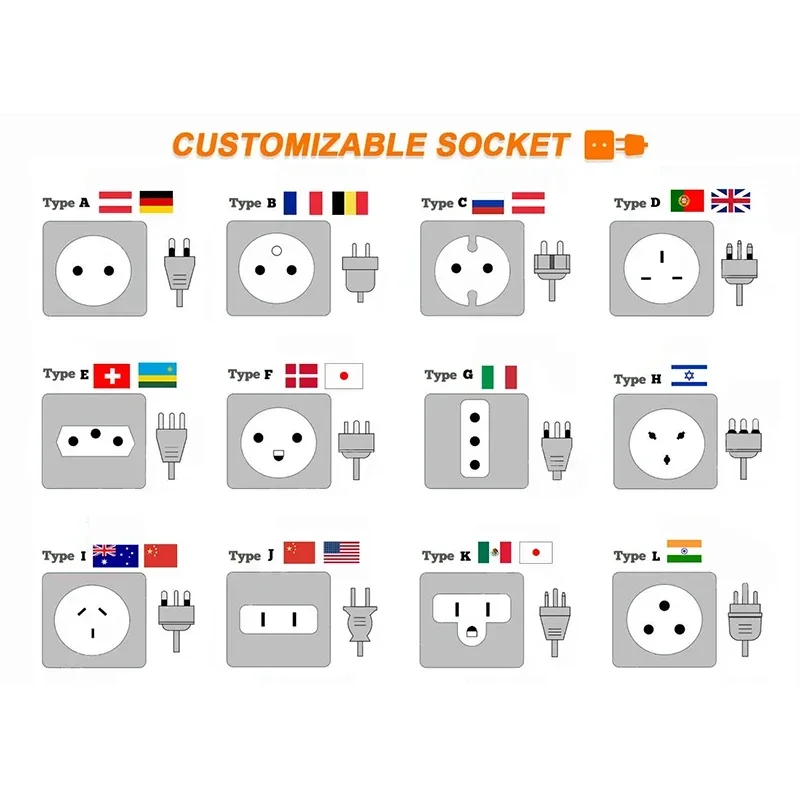 Outdoor Waterproof Socket 4 Socket Outdoor Electric Column Stainless Steel 220V Electrical Plug Rv 50 Amp Electric Box