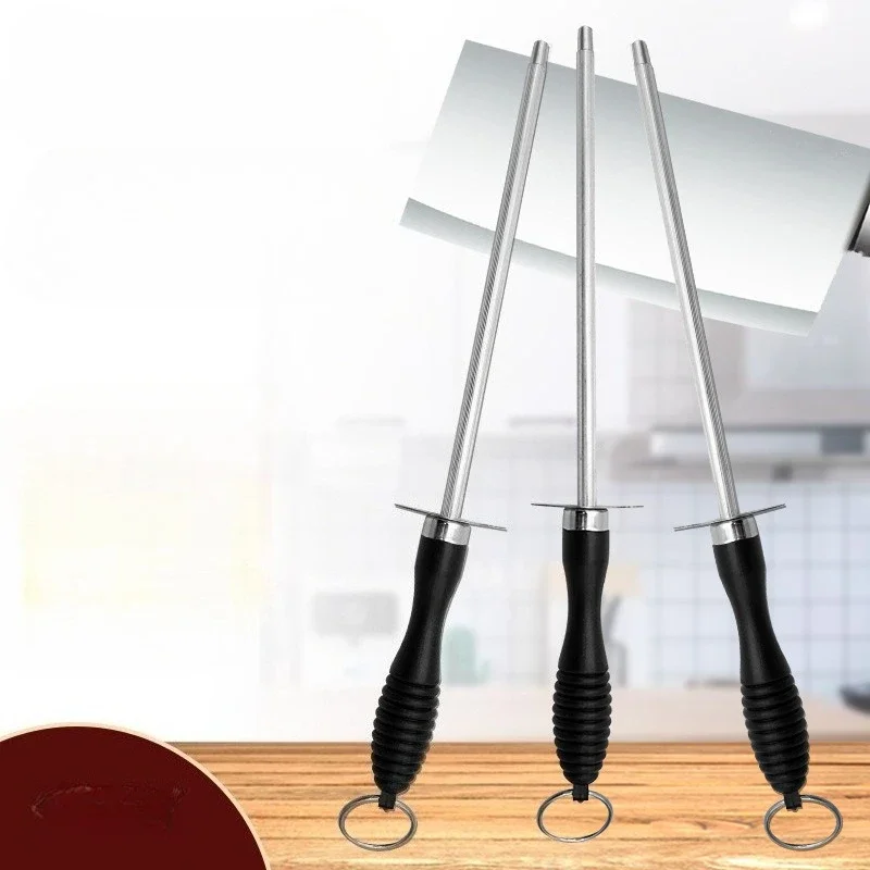

Professional Knife Sharpening Stick High Quality Butcher's Carbon Steel Blade Rod Knife Grinder ABS Handle Knife Kitchen Tool