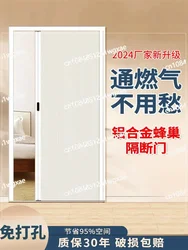 Folding Kitchen Partition Folding Sliding Door Simple Punching-free Toilet Gas Door