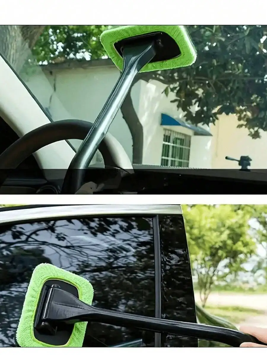 

3* Car Window Cleaner Brush Kit Windshield Cleaning Wash Tool Inside Interior Auto Glass Wiper With Long Handle Car Accessories