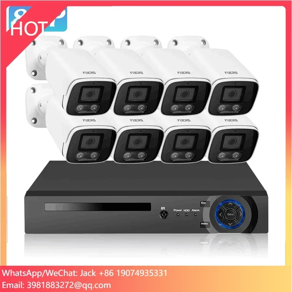 

KERUI 8MP 8CH Outdoor Bullet Network Camera System POE Cameras 4K NVR Kit Security System IP POE Cameras NVR Kit Security System
