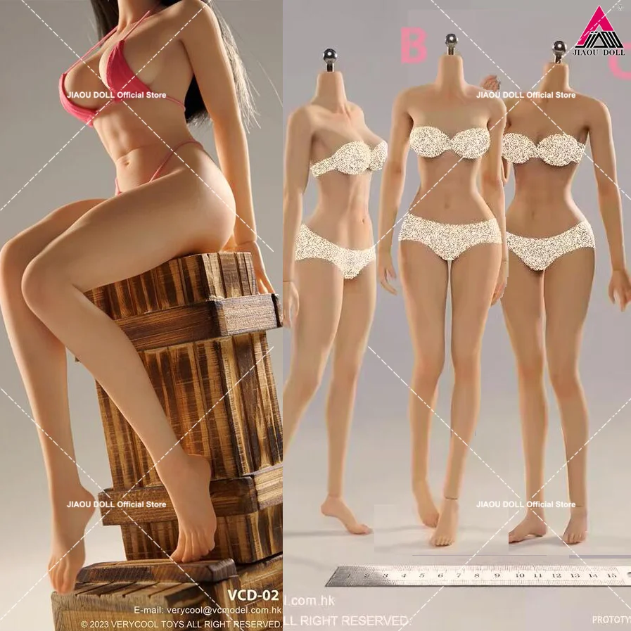 

VERYCOOL VCD-01 VCD-02 1/6 Makeup Silicone Female Seamless Body 12'' Medium Chest Action Figure Fair Regular Wheat Body
