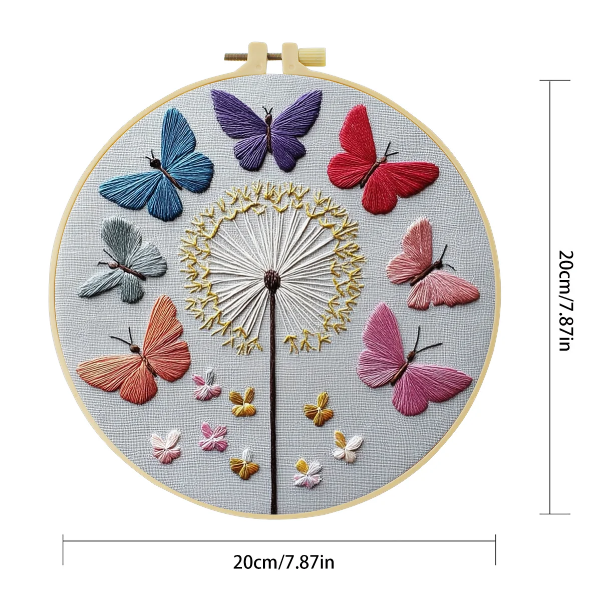 1 Stück 20X20CM/15X15CM 7,87/6,3 Zoll Schmetterlings-Stickerei-Starter-Kit DIY-Kit DIY-Stickerei-Set Handarbeiten Malerei – Detail 6