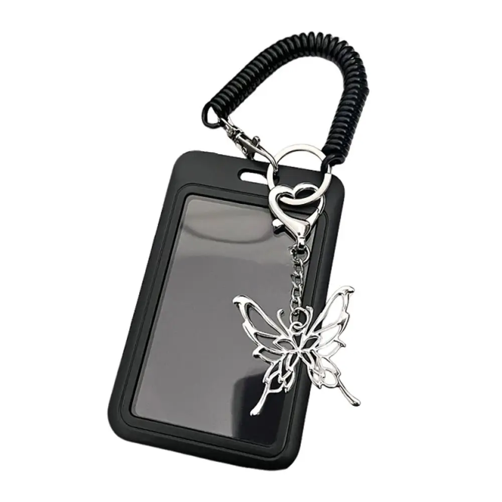 Butterfly Pendant Card Holder with Retractable Lanyard Photocard Sleeves Card Keychain Display Case Photos Protective Cover