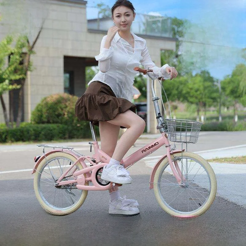 Bicicleta Plegable Ultraligera y Portátil para Desplazamientos, con Amortiguación y Cambios de Marcha, para Hombres y Mujeres, Modelo Mitel de 20 Pulgadas