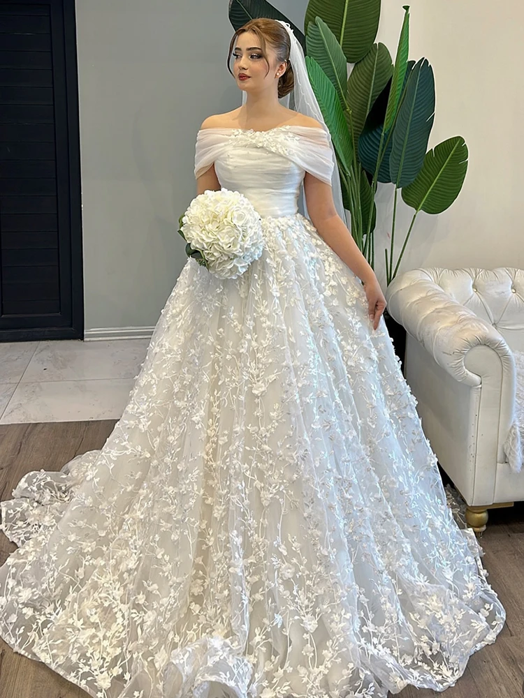 Vintage-Hochzeitskleid aus Organza mit Stickerei, A-Linie, bodenlang, Ballkleid, U-Boot-Ausschnitt, ärmellos, individuelles Brautkleid mit Knopf