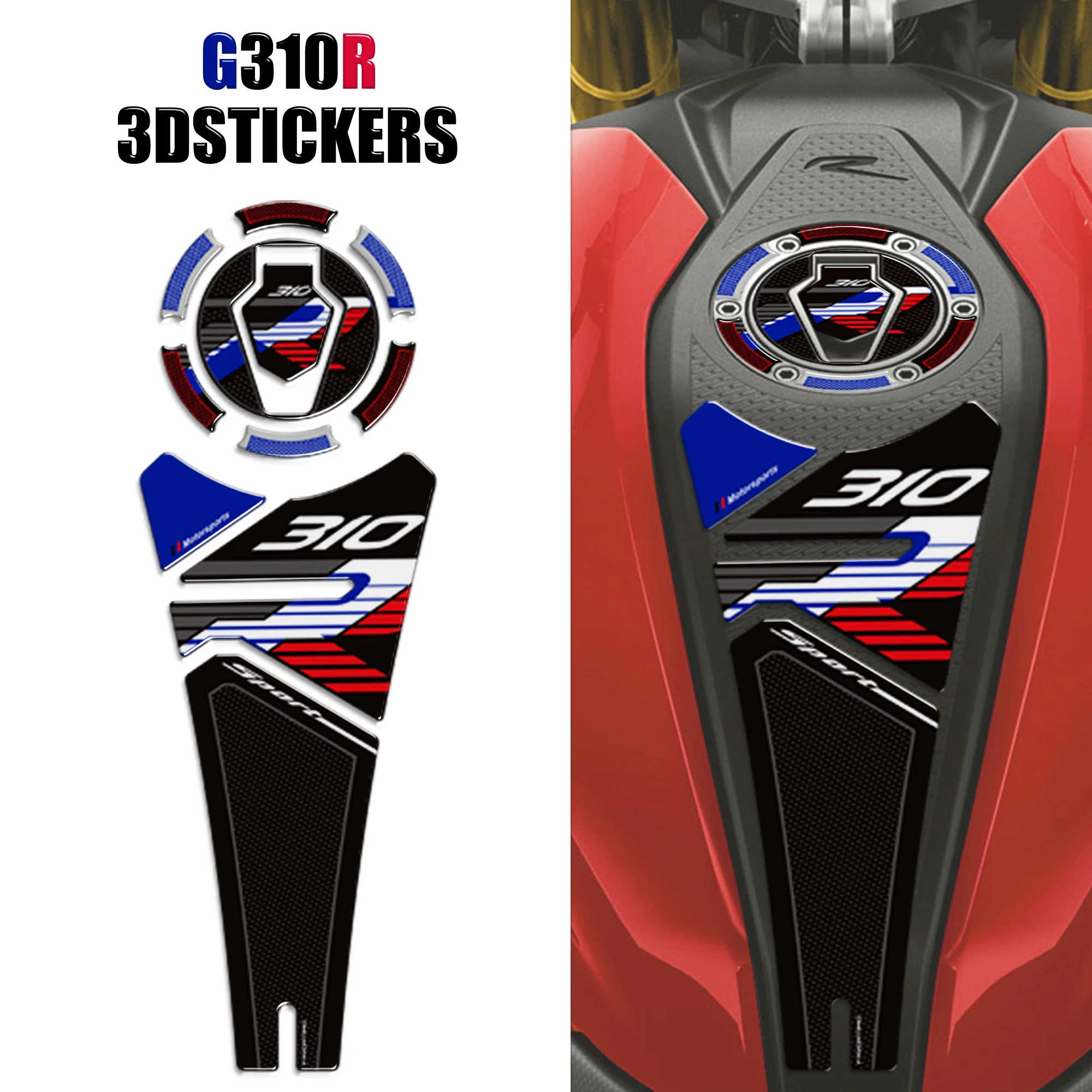 

G310 Fit BMW G310R G 310 R Protector Tank Pad Side Grips Gas Fuel Oil Kit Knee Stickers Decals Adhesive Fairing Fender 2021-2025