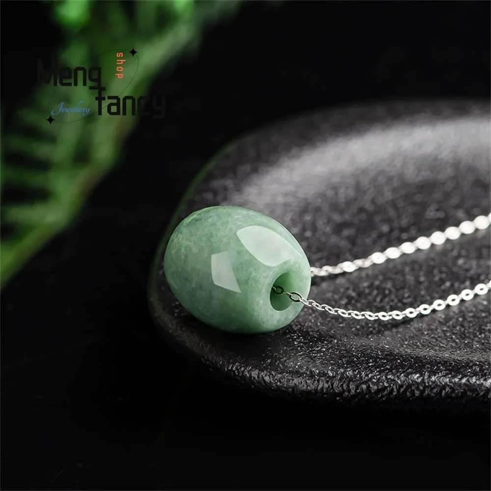 

Natural A-goods Jadeite Lutong Transit Lucky beads Pendant Charm Retro Best Selling Handicraft Fashion Fine Jewelry Holiday Gift