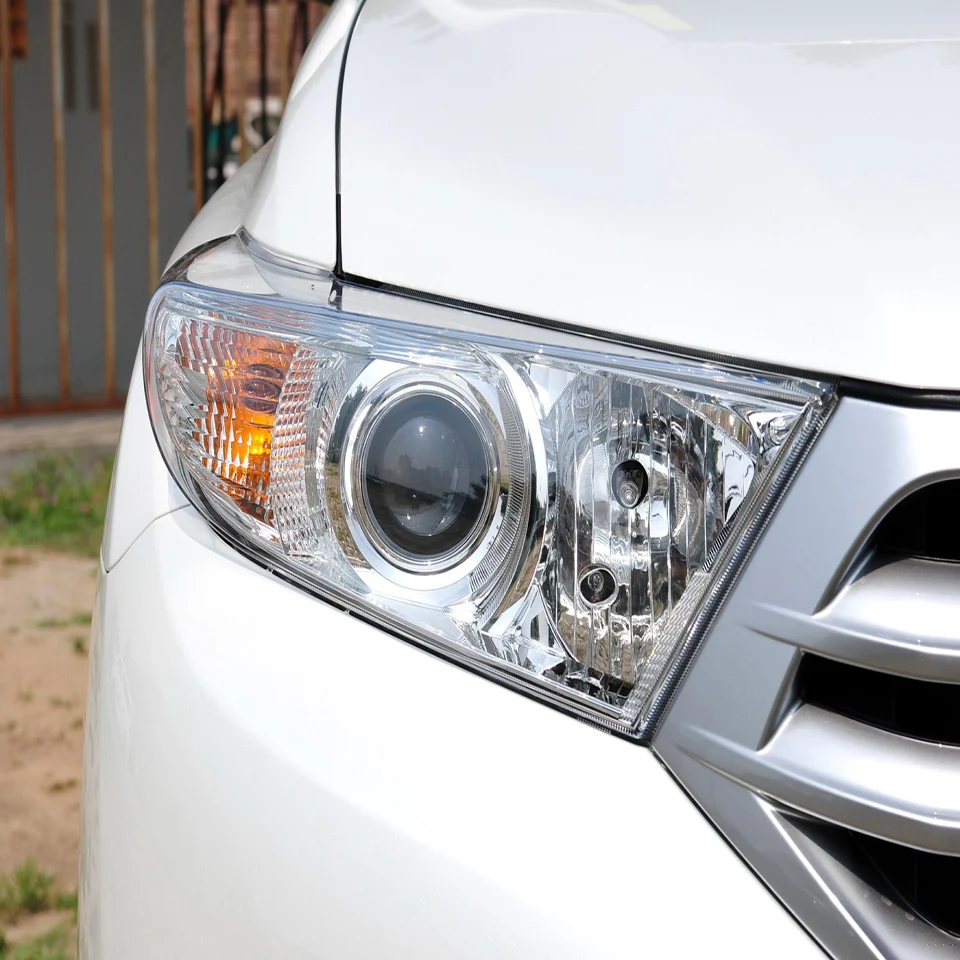 غطاء أضواء السيارة الأمامية لتويوتا هايلاندر 2012 2013 2014 عدسة المصباح الأمامي الشفاف استبدال الزجاج الأصلي عاكس الضوء الإسكان #4