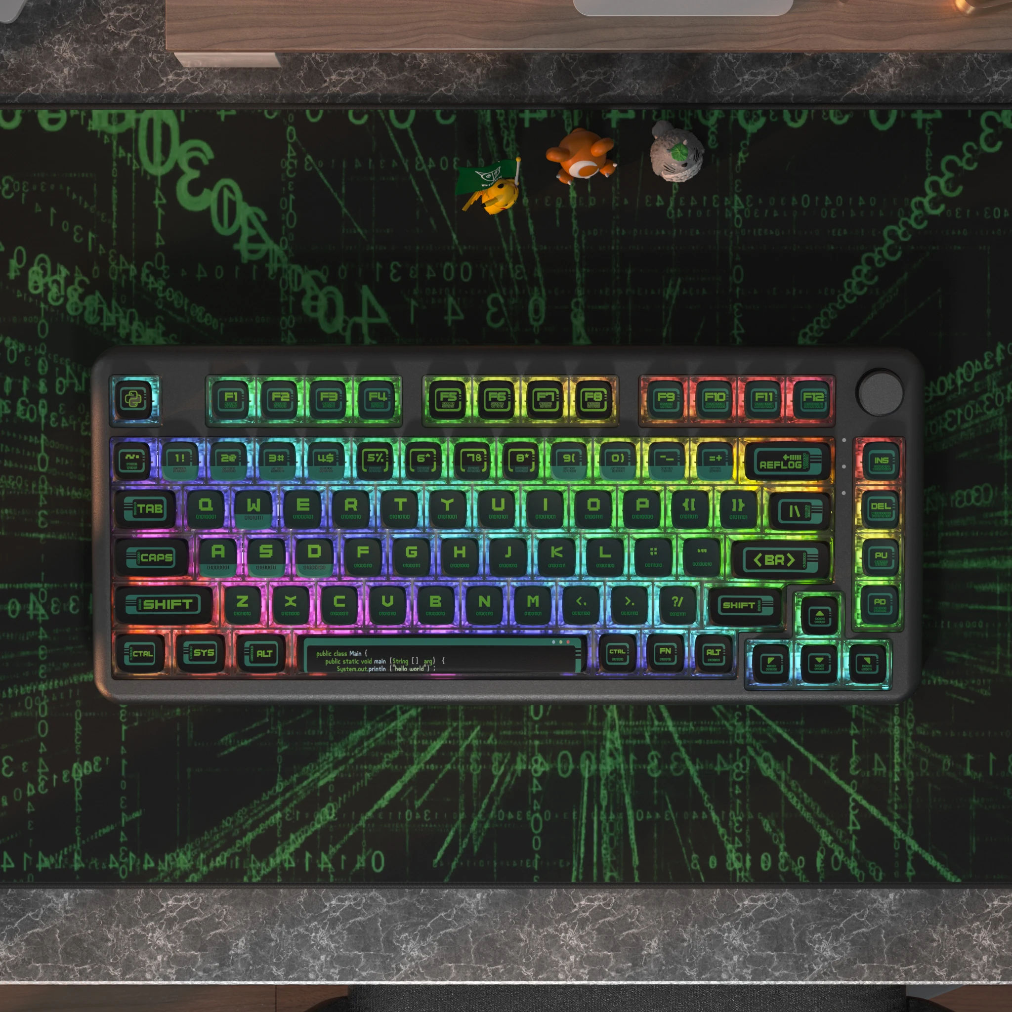 

Binary transparent keycap PBT customized mechanical keyboard keycap sublimation