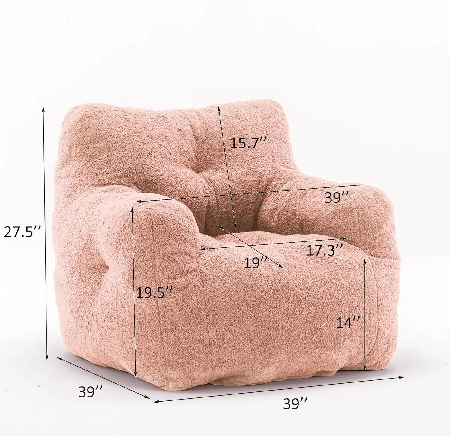 Bean Bag Chair With Filler, Bean Bag Sofa With Tufted Soft Stuffed Filling, Fluffy And Lazy Sofa, Comfy Cozy Beanbag Chairs