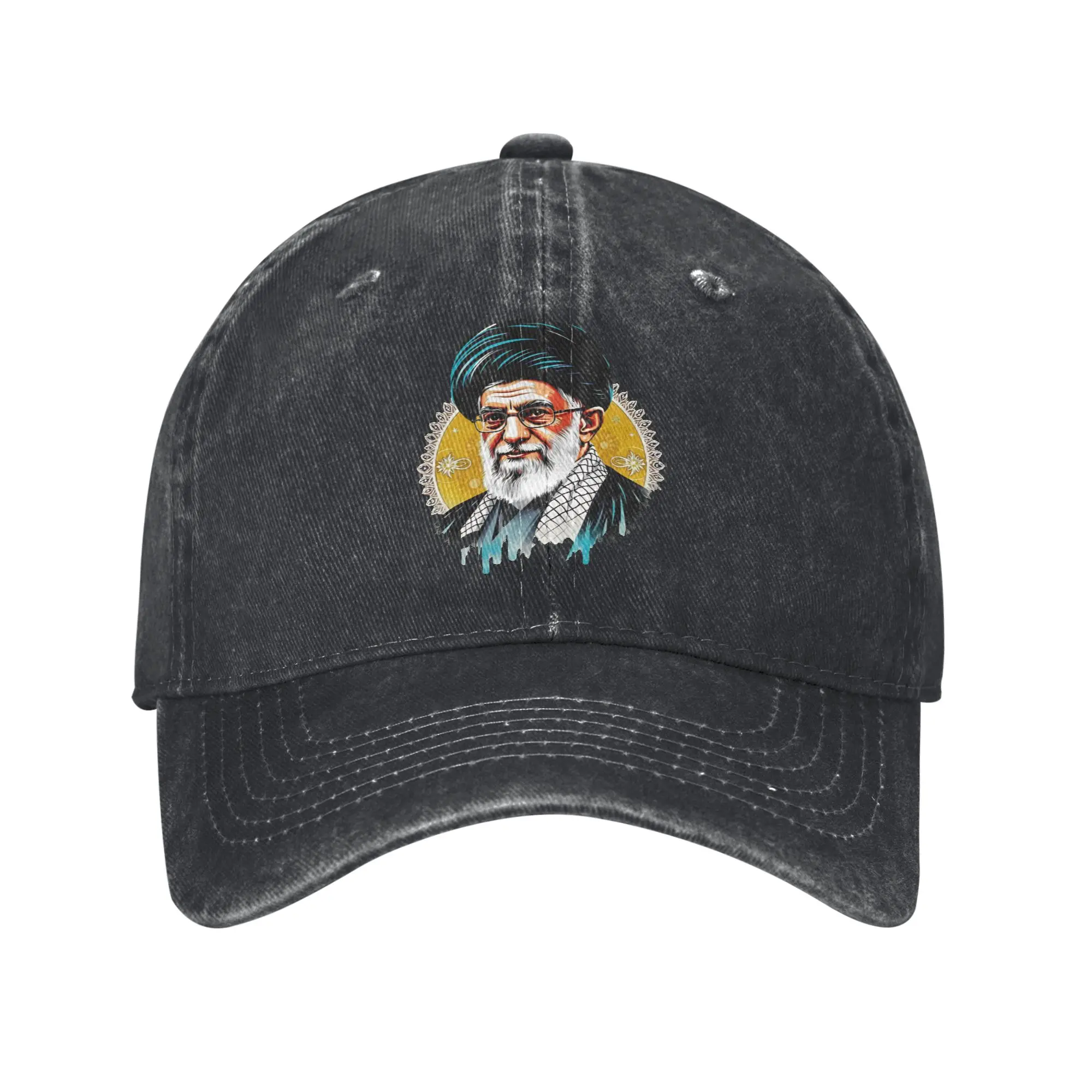 

Ali K-Khamenei Washed Baseball Cap Casual Sun Trucker Hat Spring Men Adult Running Hippie Snapback Cap
