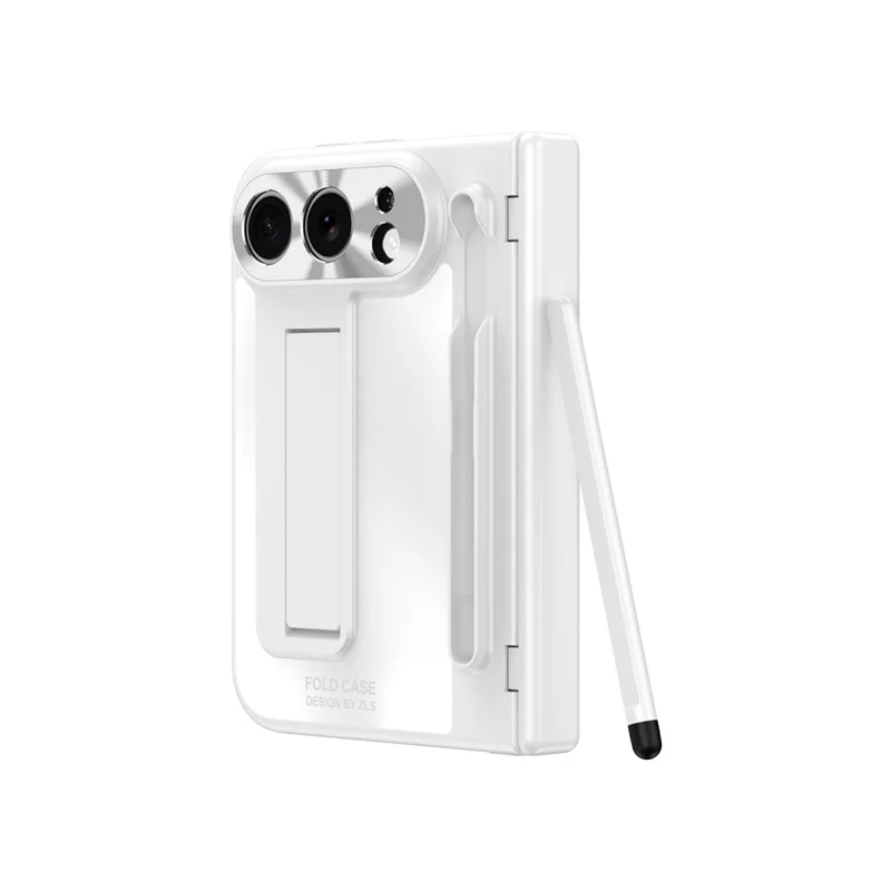 For iPhone Duo 360° Full Protect Hinge Phone Case Tempered Glass Film With Touch Pen Folding Holder Shockproof Protective Cover