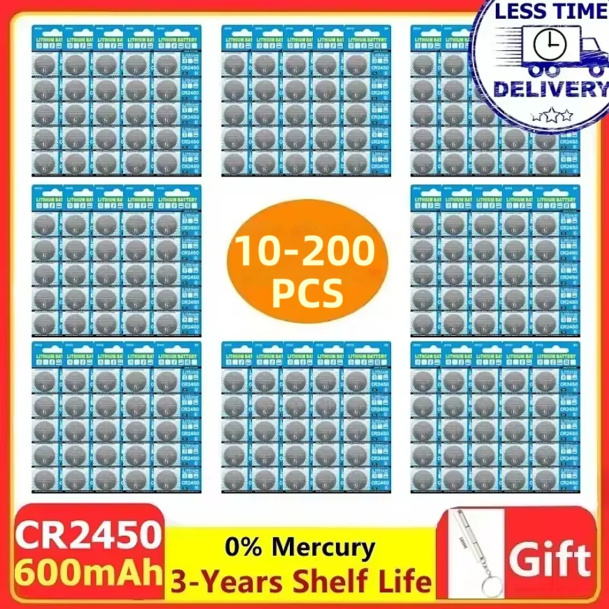 Batería CR2450 3V pila de botón de litio 600mAh CR 2450 5029LC LM2450 DL2450 CR2450N BR2450 batería de moneda para juguetes de reloj