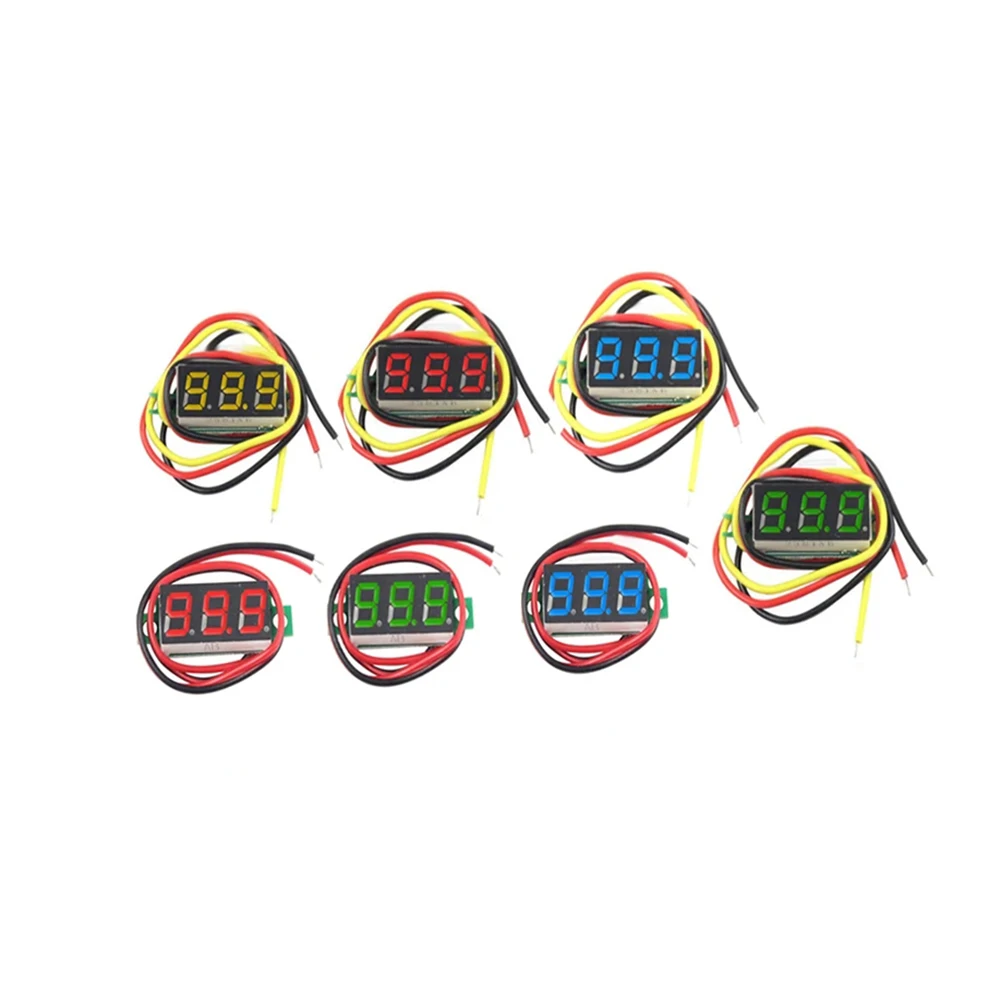 Voltímetro Digital LED Super Mini para coche, Monitor de batería de 0-0,28 V CC, 4-30V, 2 / 3 cables, 0,36 pulgadas