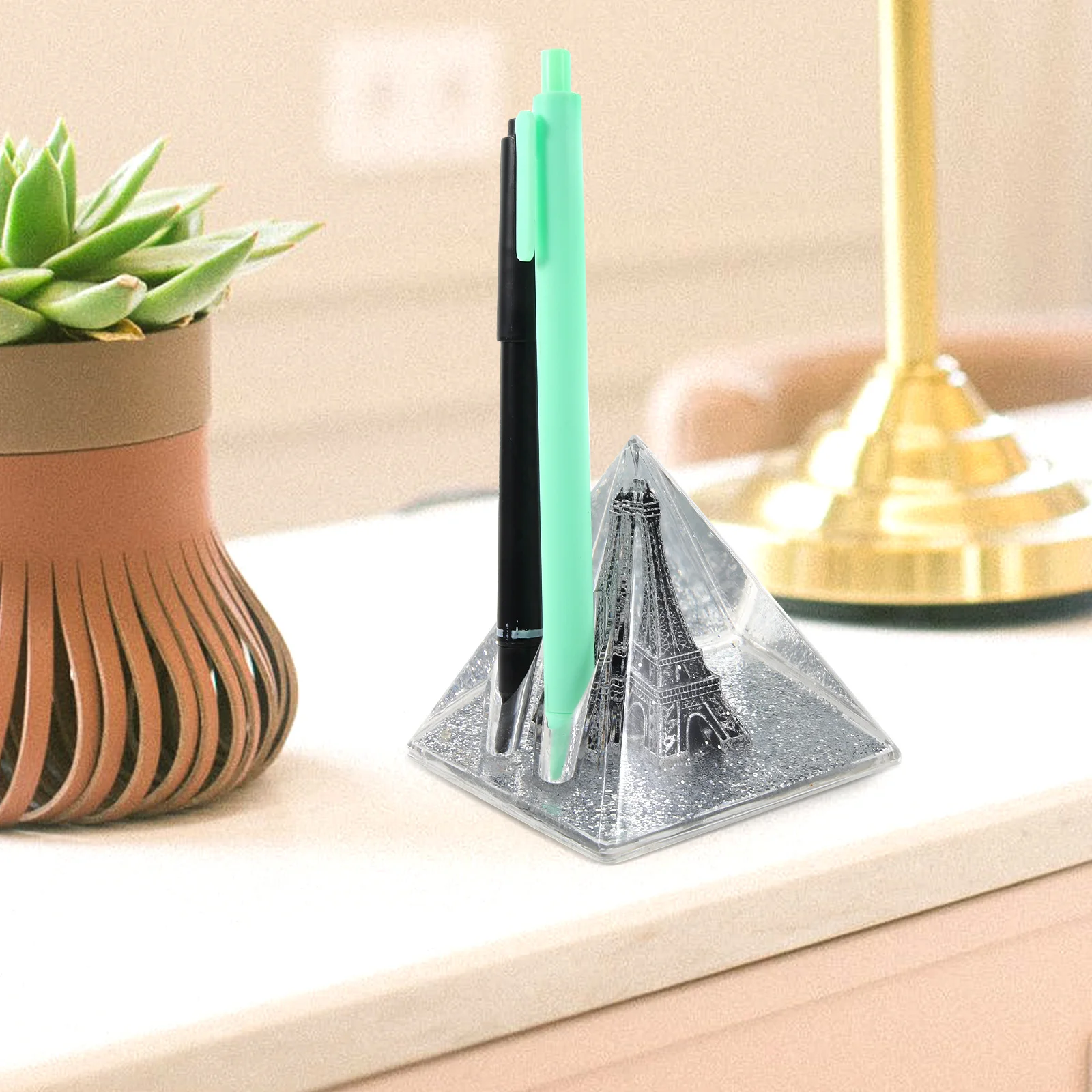 

1pc Creative Desktop Pen Holder Sturdy Pencil Stand Office Rack for Pens Eiffel Tower Design Gift Idea