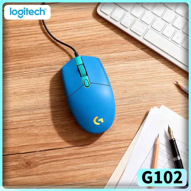

Logitech G102 Prodigy Gaming Mouse, 8000 DPI Adjustable, RGB Sync, Mechanical Tension Buttons, 6 Keys, Comfort Grip for Gamers