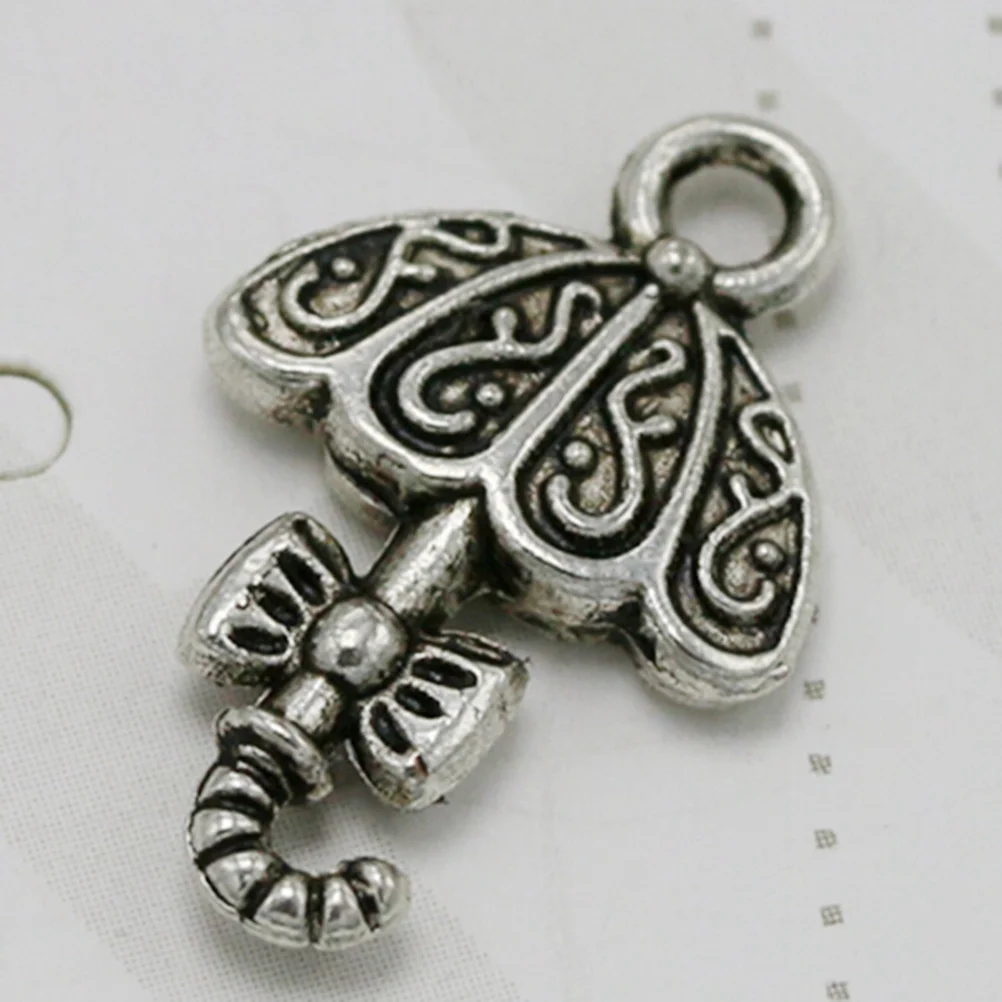 50 قطعة المعلقات مظلة سبيكة Bowknot تصميم الفضة سحر DIY بها بنفسك صنع المجوهرات قلادة سوار المفاتيح الملحقات