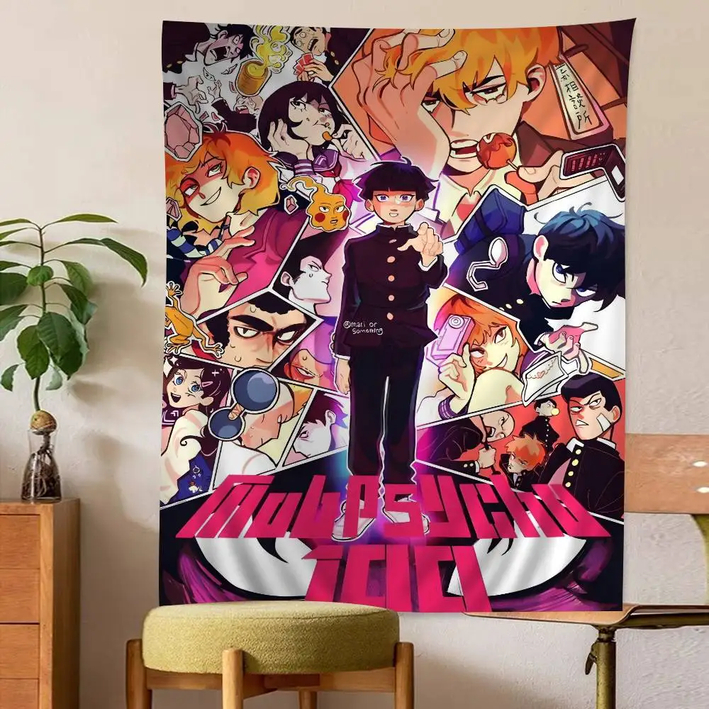 اليابان أنيمي الغوغاء النفسي 100 الكرتون نسيج ديكورات جدرانية للتعليق ديكور المنزل المنزلي