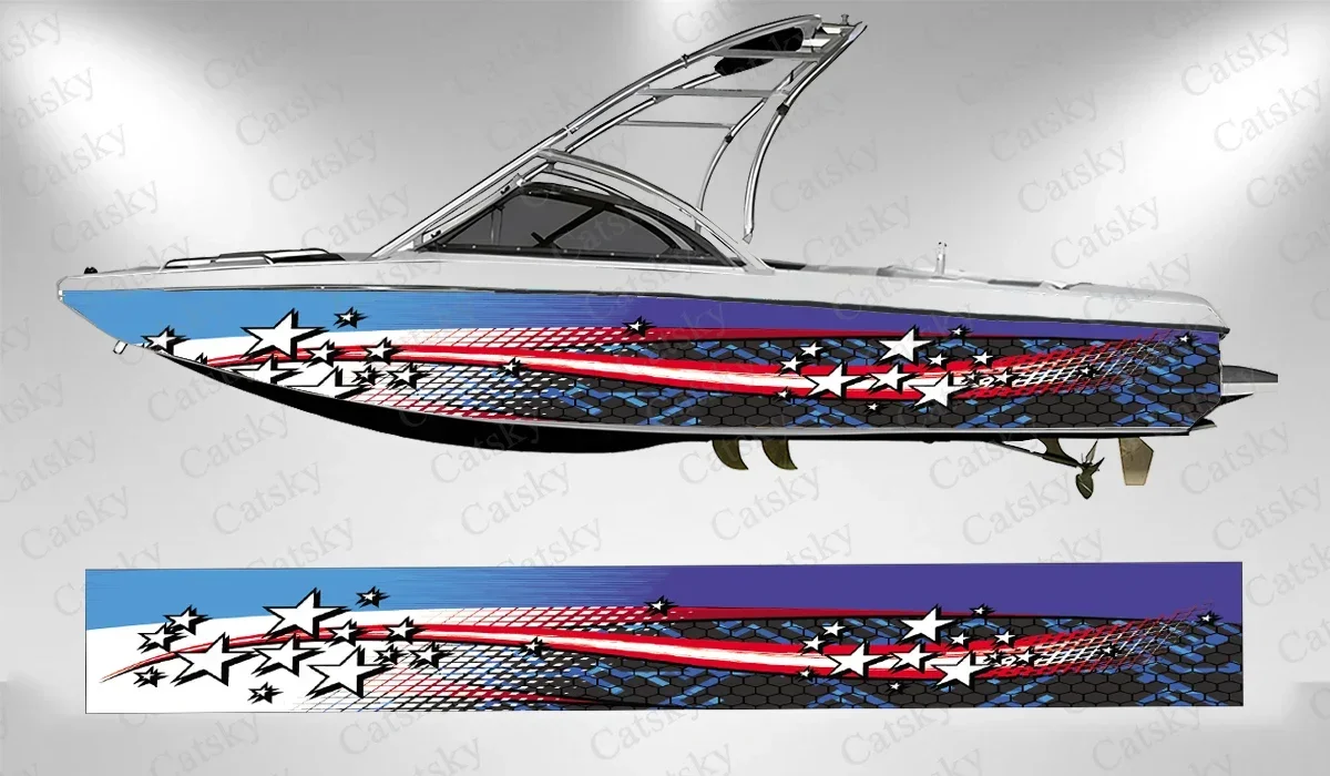 

Камуфляжные абстрактные геометрические фигуры, наклейка на лодку, виниловая лодка для мультяшной палубы, лодка, рыболовная платформа, наклейка, наклейка