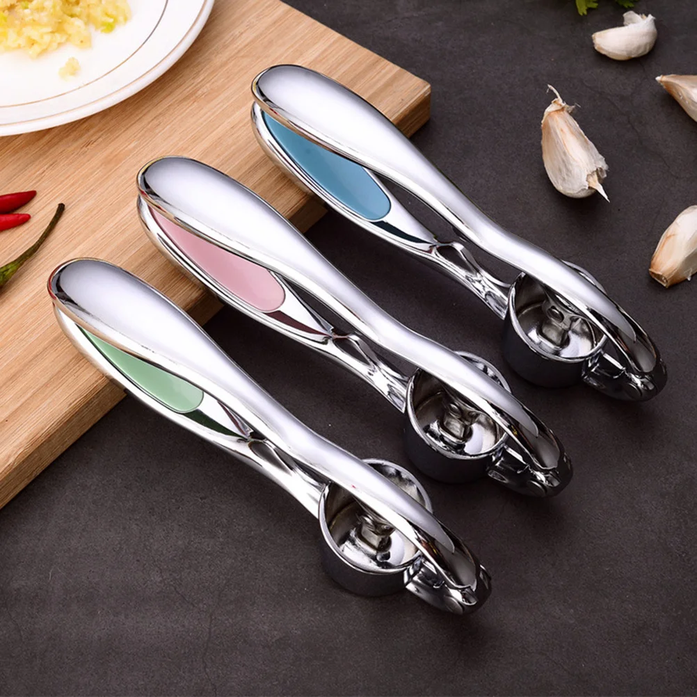 

Press Zinc Alloy Arc Design Manual Garlic Crusher Easy Clean Kitchen Tool Vegetable Prep Garlic Mincer Gadget