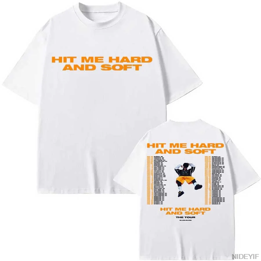 New Album HIT ME HARD AND SOFT 2025 Tour T-shirt Hip Hop B-Billie Tops O-Neck Short Sleeves Eilish Women high quality Tees P38