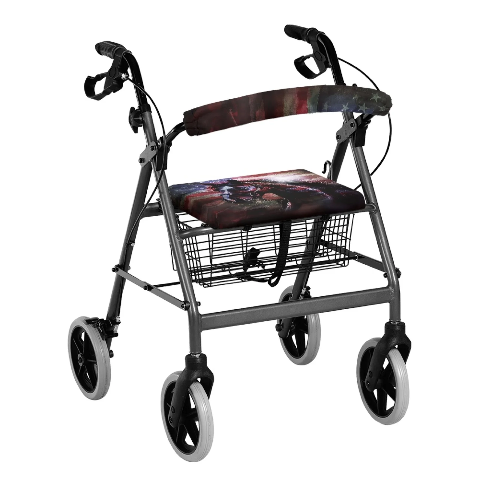 Coloranimal Hand Washable Stain Proof Pack of 2 Walker Seat Set for Ladies for Home American Flag