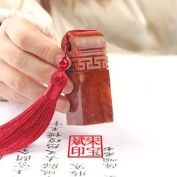 Shoushan Stone Name Stamp Customized Chinese Personal Calligraphy Painting Name Stamp Portable Artist Children Seal Clear Stamps