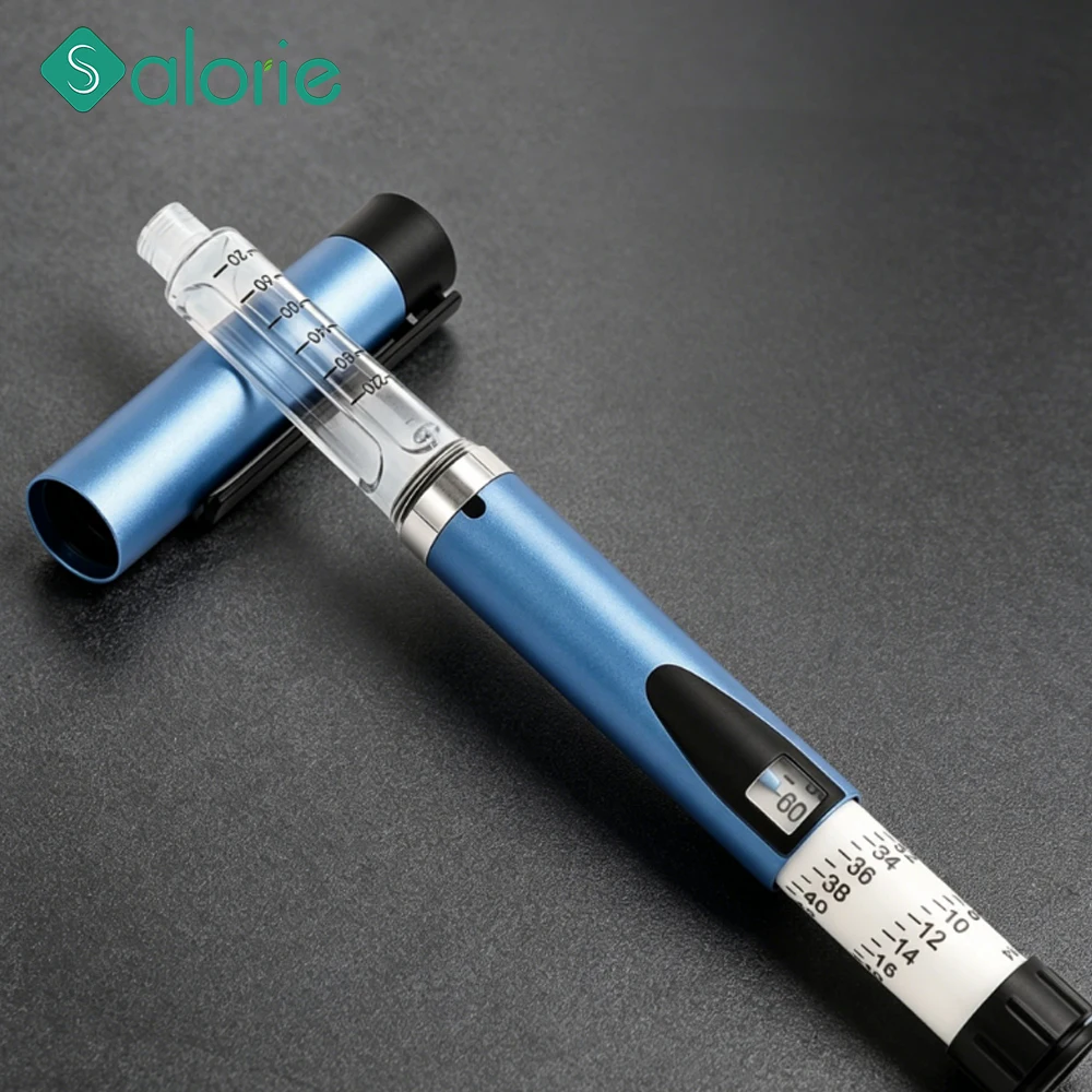

Adjustable 1-60 Unit Reusable Insulin Pen Peptide Pen Injector , Compatible with 3ml Cartridges, for Personal Research Home Use