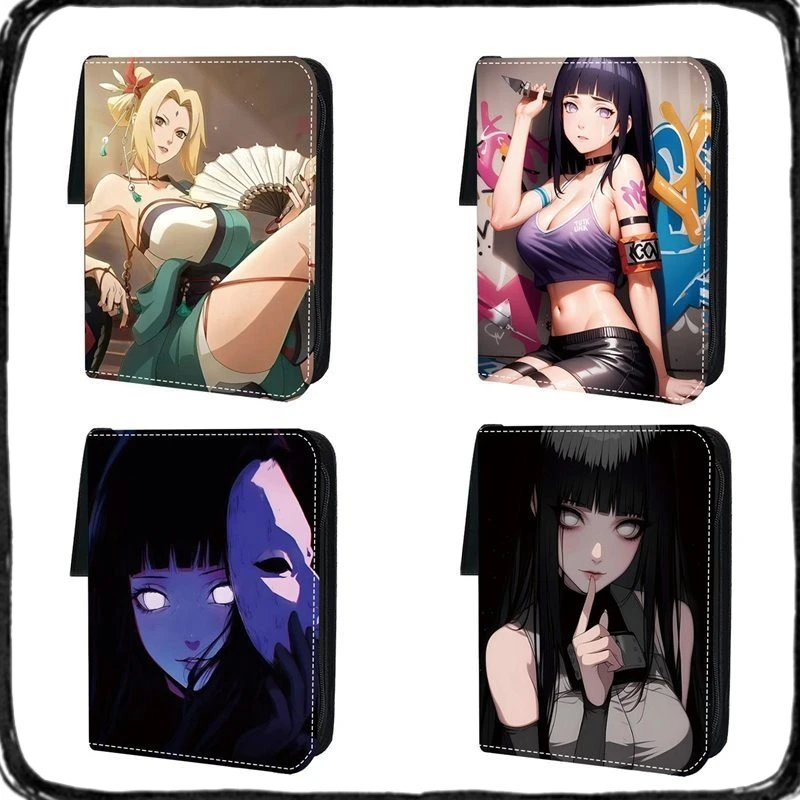 

Аниме Наруто Цунаде Папка для карт 4/9 Карманный держатель для торговых карт Папка для карт с 50 внутренними страницами Держатель на молнии до 900 карт