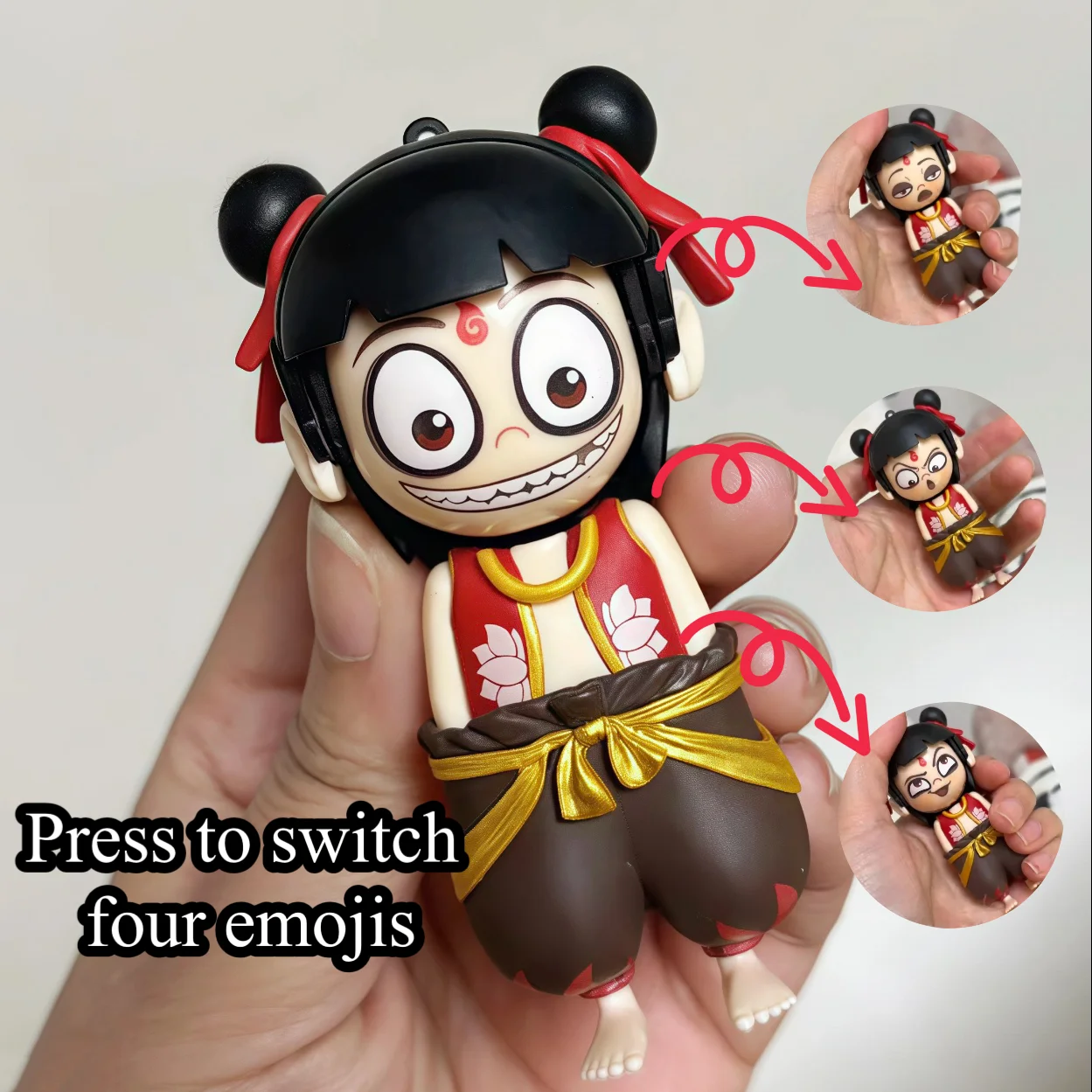 

Nezha change face toys wholesale animation cartoon character key chain Children toys