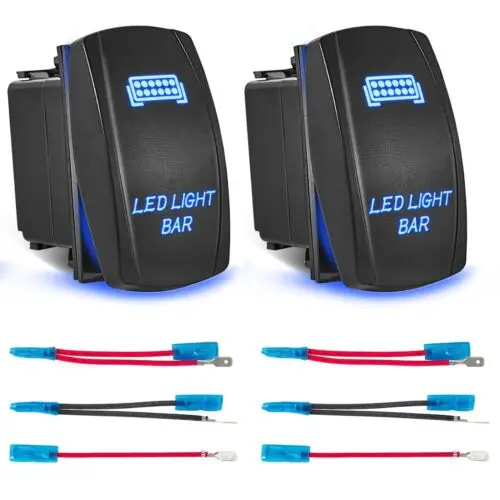 Blue LED Light Bar Laser Toggle Rocker Switch ON-OFF 5pin For ATV UTV Car Boat 