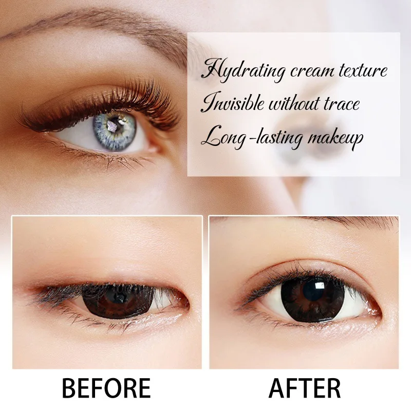 Crema de ajuste de doble párpado de 0,17 onzas, crema de ojos de belleza impermeable de larga duración, secado rápido, ojos grandes, Invisible sin huellas