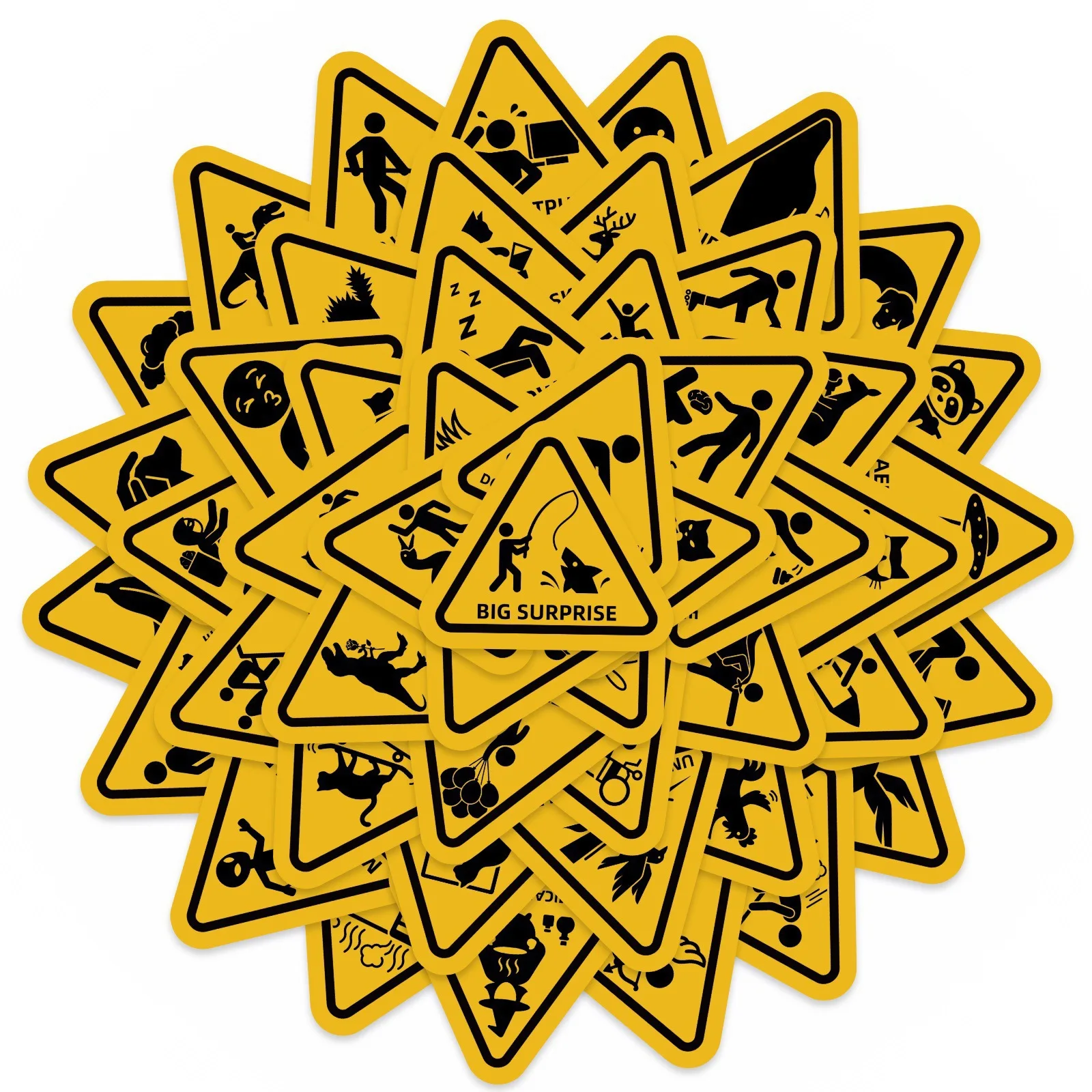 10/50PCS Funny Warning Meme Stickers Danger Banning Sign Vinyl DIY Toys Secret for Bottle Scrapbook Travel Bag Aesthetic Decals