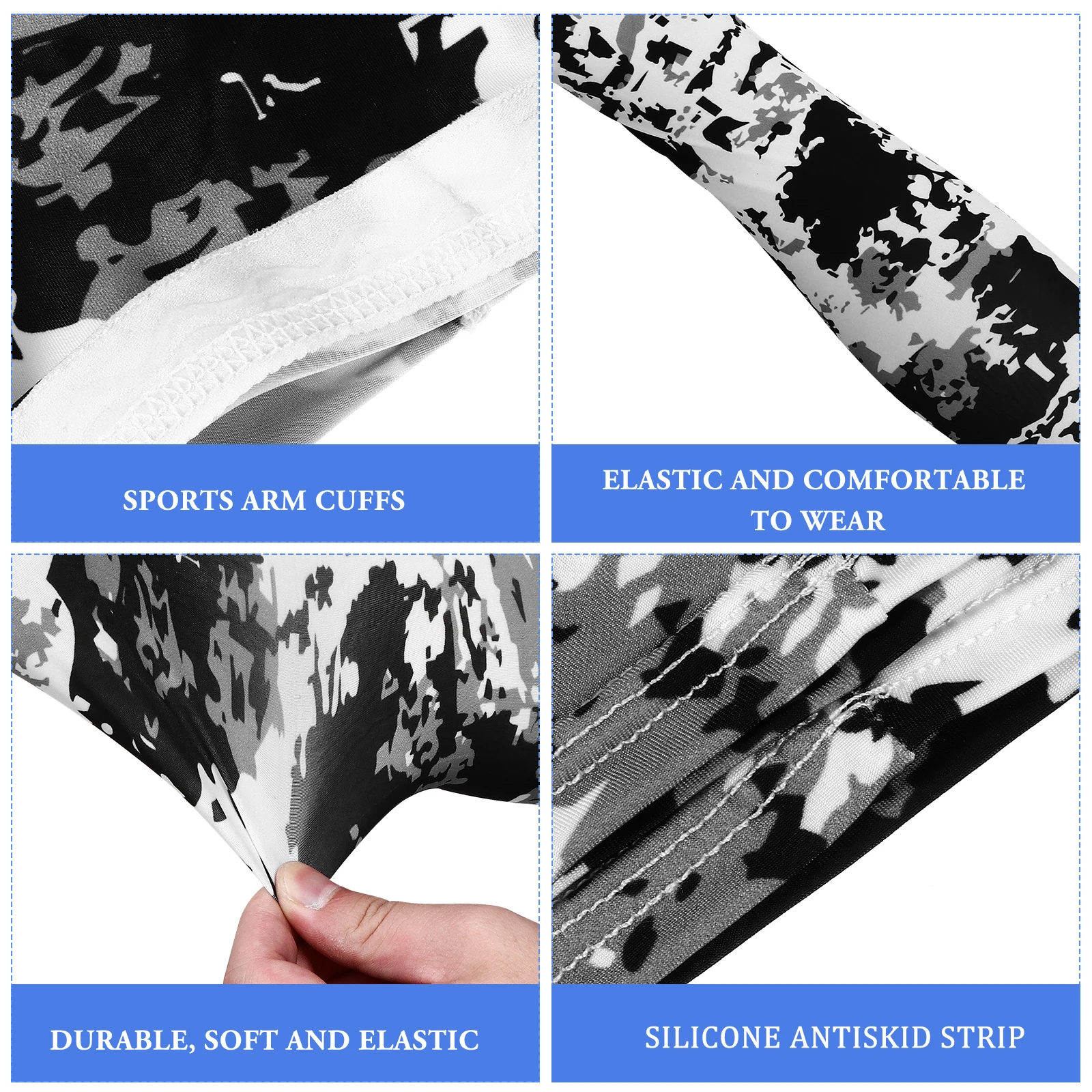 

1Pair Summer Protective Arm Sleeves Camouflage Uv Blocking Anti Slip Silicone Strip Cooling Elastic Cloth Sleeves for Women