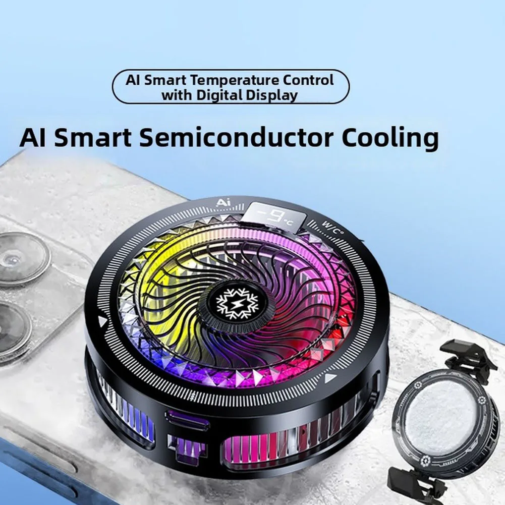 AI-Powered For TH25 Magnetic Phone Cooler 30W Cooling & Customizable Levels Back-Clip Semiconductor Cooling Fan Phone Radiator