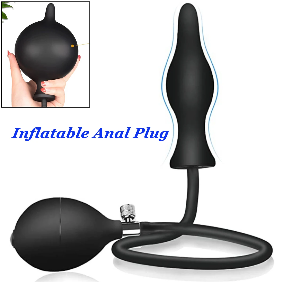 Inflatable Butt Plug for Women Silicone Anal Balloon Pump Butt Plug Anal Dilator Beginners Adults Sex Toys for Men Women