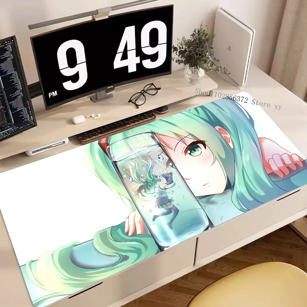 Anime H-Hatsune Miku Mousepad Large Gaming Mouse Pad LockEdge Thickened Computer Keyboard Table Desk Mat