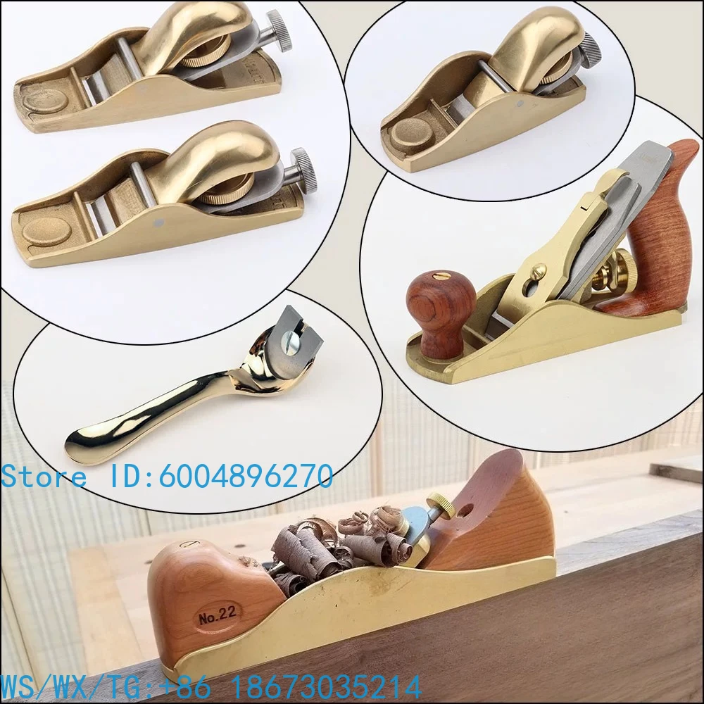 Manual Woodworking Push Plane European Copper Short Plane Hand Planer DIY Carpentry Tools
